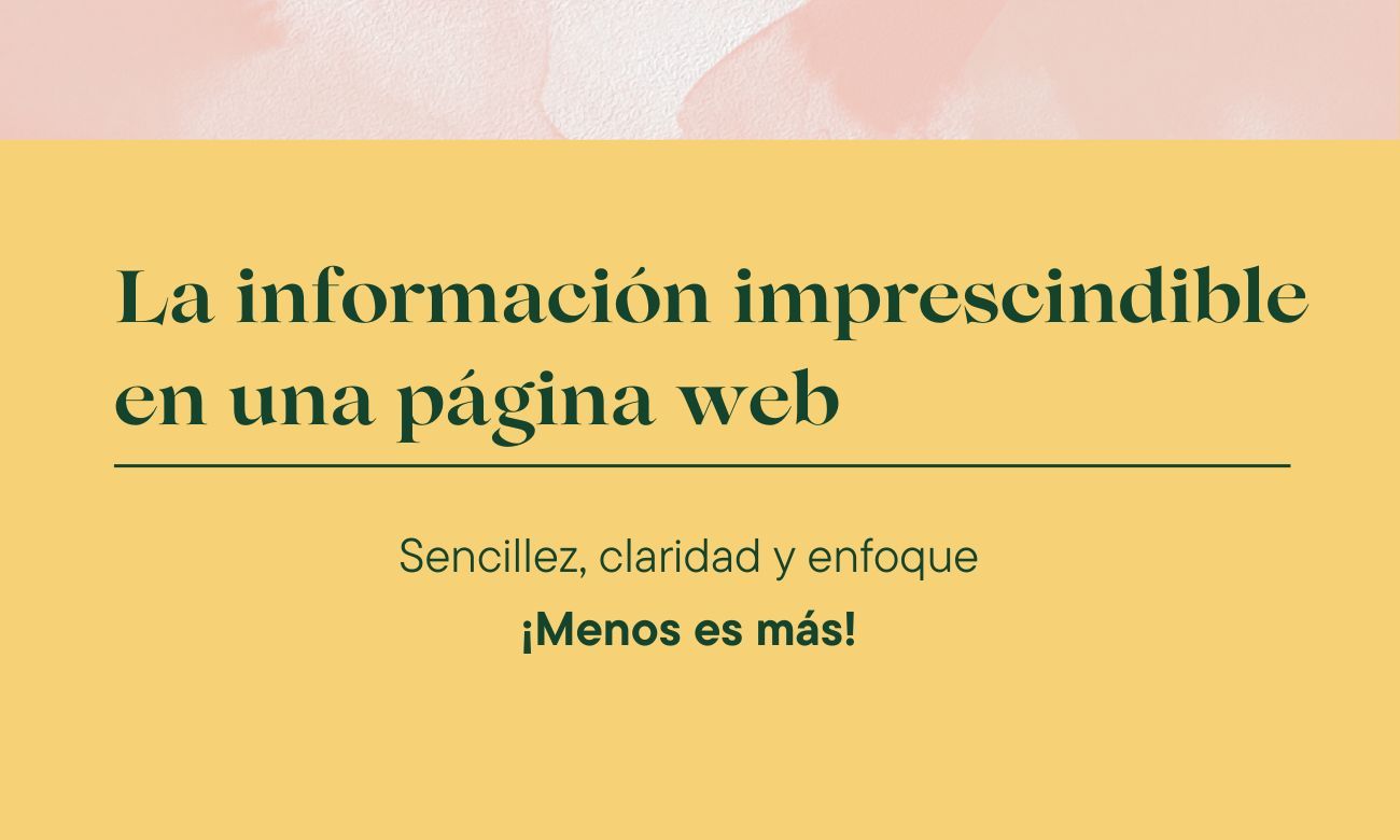 La información imprescindible en una página web La información imprescindible en una página web