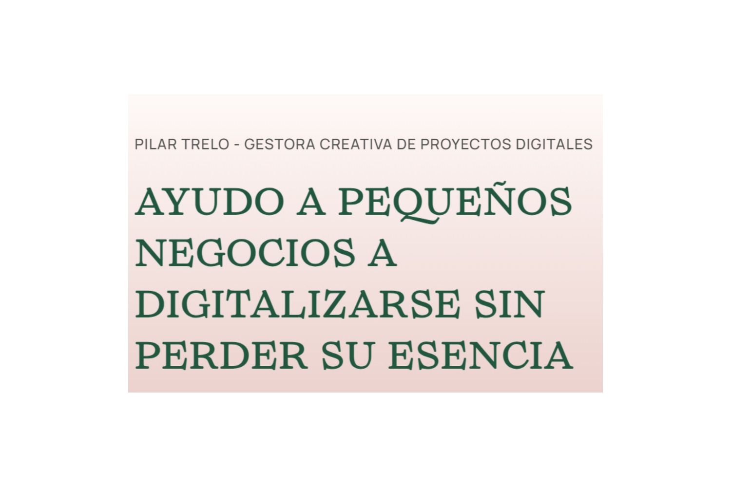 Titular de la web anterior de Pilar Trelo
