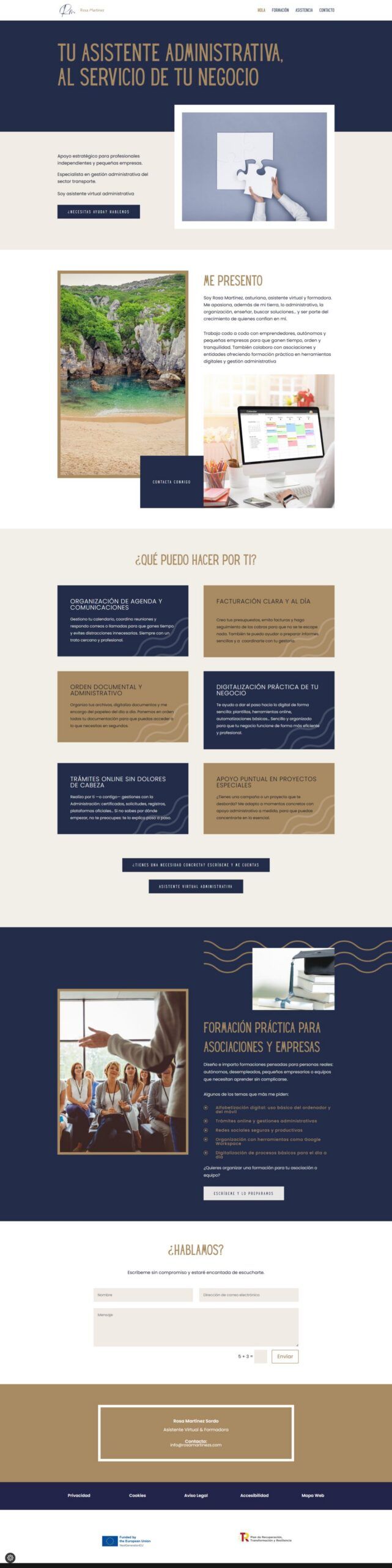Captura de la web de Rosa Martínez, asistente virtual